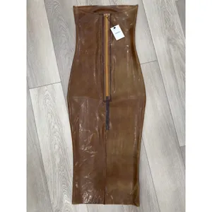 Miaou Lila Midi Dress Leopard Natural Latex Strapless Semi Sheer S NWT $495 thumbnail 6