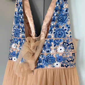 Sherri Hill 52475 Peach Halter Gown Dress Size 12 thumbnail 9