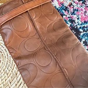 Coach Vivica Italian Leather Logo Embossed Riding Boots thumbnail 4