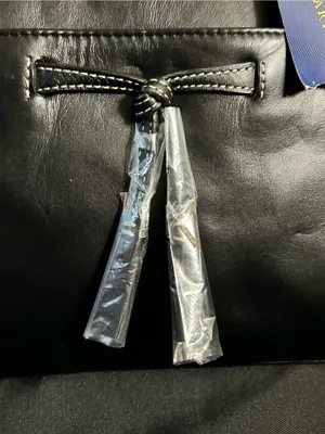Charter Club Women’s Classic Black Leather Tote Bow Accent NWT thumbnail 5