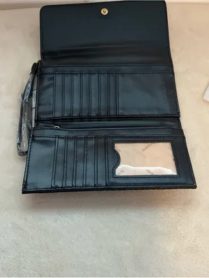 bebe Black Quilted Logo Wristlet Wallet with Gold Hardware thumbnail 5