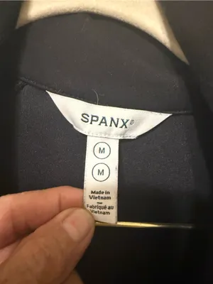 SPANX Black Half-Zip Funnel Collar Jacket Medium size thumbnail 2
