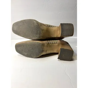 COPY - Sock/Leather Bootie in Beige Size10 Chunky Heel, Sq. Toe Women's thumbnail 5