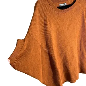 Anthropologie Vanessa Knit Poncho Sweater Rust‎ Medium Cozy Boho EUC thumbnail 3