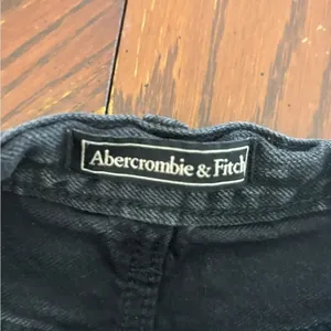 Abercrombie & Fitch Black Distressed Denim Shorts Button Fly Cotton thumbnail 2