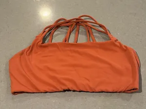 Athleta Orange Strappy Sports Bra Medium Athletic Workout Yoga Fitness‎ thumbnail 1
