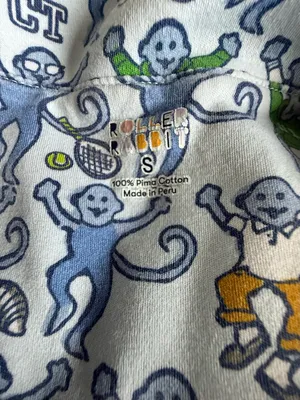 Roller Rabbit CT Greenwich Monkey Polo Pajama Top Size Small Limited Edition EUC thumbnail 9