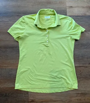 Greg Norman Collection Lime Short-Sleeve Button Down Women’s Polo size M thumbnail 1