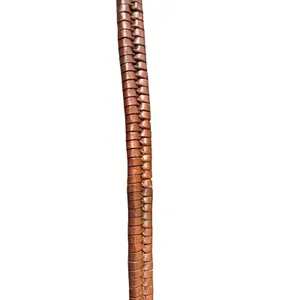 VTG Braided Leather Skinny Belt Brown Two Back Loops Boho Western Women’s S thumbnail 4