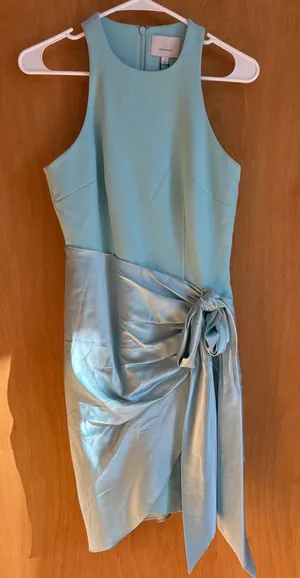 Cinq Sept Windsor Dress Aqua Blue Sleeveless‎ Tie Waist Cocktail Size 4 thumbnail 1