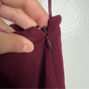 Dress The Population Tiffany One-Shoulder Midi Dress Burgundy XL Quiet Luxury‎ thumbnail 8