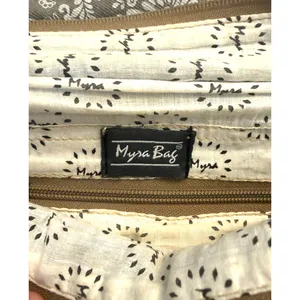 Myra Bag Crossbody Bag Womens Small Gray Canvas Floral Tassel Adjustable Strap thumbnail 4