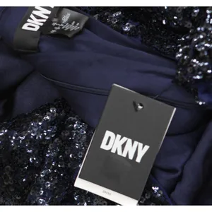 DKNY Womens Sequin Embellished Blouson-Sleeve Gown ED4EZA01 Spring Navy 4 thumbnail 3