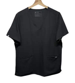 Figs Scrub Top Women XL Black Casma 3 Pocket V Neck Medical Nurse Stretch FW1100 thumbnail 1