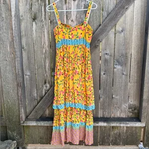 NWT Anthropologie Farm Rio Anjou Maxi Dress Size 2 Petite Retail $240.00 thumbnail 16