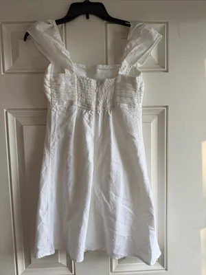 Abercrombie & Fitch White Textured Sundress thumbnail 4