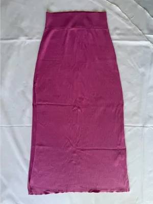 Free People x Revolve Pink Skyline Ribbed Midi Skirt Size XS thumbnail 4