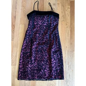 Vtg dress size 10 burnout velvet whimsigoth dark‎ romantic vamp Red Black Hoco thumbnail 6