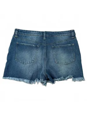 BP High Waist Destroyed Cotton Denim Shorts Medium Wash NWT Size 30 thumbnail 3