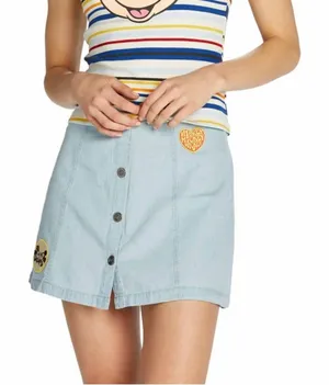 Disney Mickey and Minnie Denim Patch Skirt 3X thumbnail 1