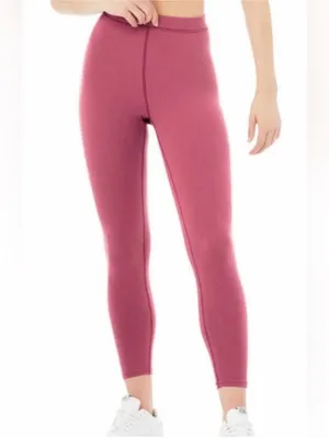 Alo Yoga Ribbed High-Waist 7/8 Blissful Legging in Raspberry Sorbet thumbnail 5