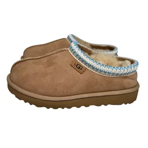 Ugg Tasman Regenerate‎ Slippers Sand with Light Blue Accents Women's Size 6 thumbnail 2