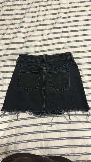 PacSun Black Distressed Jean Skirt thumbnail 2