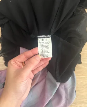 Purple Abstract Ruched Mesh Maxi Dress — Small thumbnail 8
