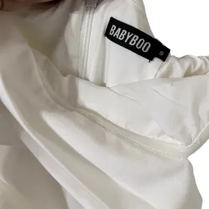 BABYBOO Addie Off Shoulder Ruched Ivory Crepe Maxi Dress thumbnail 7