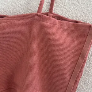 Adidas Pink Mauve Embroidered Patch Logo Crop Three Stripe Mini Rib Crop Top M thumbnail 6