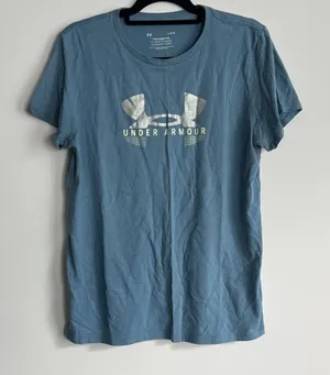 Under Armour Blue Short Sleeve Logo Tee Size L thumbnail 1