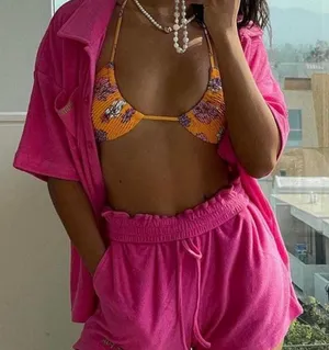 White Fox Boutique 2pcs Free Fall Terry Hot Pink Set M/L‎ Loungewear Cozy Fall thumbnail 1