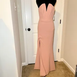 NWT Dress The Population Fernanda Gown Blush Pink XS Formal Glam Chic thumbnail 4