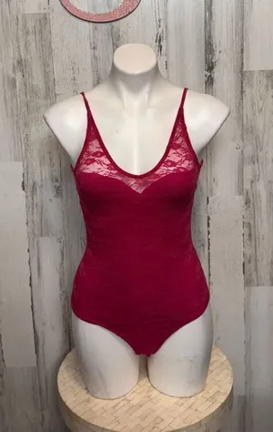 Ambiance Hot Pink Lace Bodysuit Women’s Size Small thumbnail 1