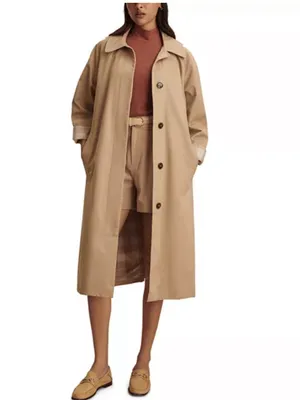NWT Varley Robyn Oversized Car cotton twill Coat A line shape size xxs thumbnail 2