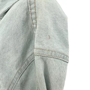 Zara Denim Short Mini Dress Light Wash Blue Long Sleeves Coverall Size Large‎ thumbnail 7