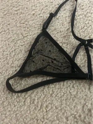 C703 bra medium black top see thru black cute bralette thumbnail 2