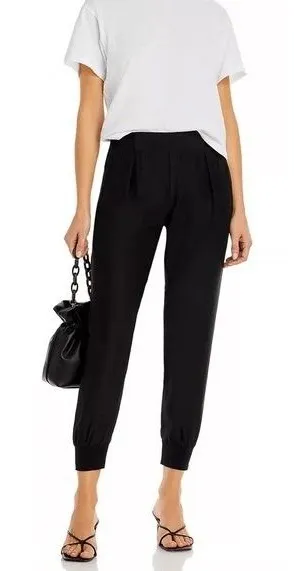 ATM Anthony Thomas Melillo Pants Women Small‎ Black French Terry Joggers Lounge thumbnail 1