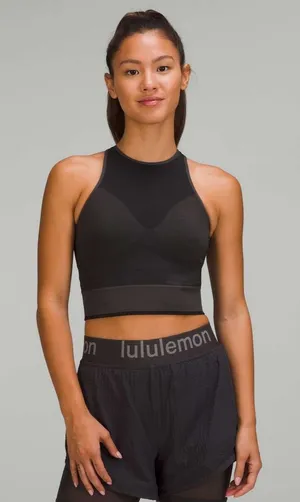 Lululemon Seamless Mesh Supportive Training Tank Top Graphite Grey Size 2 thumbnail 1
