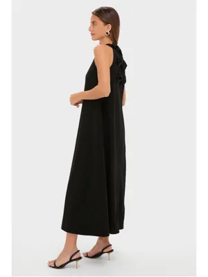 Tuckernuck Black Crepe Portia Dress M Bow Back Elegant Evening Party Resort Date thumbnail 3