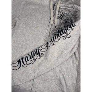 harley davidson zip up hoodie womens heart daggar L Script Split Zip Hood thumbnail 4