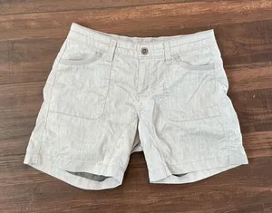 KUHL Hiking Shorts Light Gray Herringbone Outdoor Utility Size 8 Gorpcore Travel thumbnail 1
