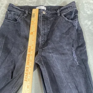Abercrombie & Fitch 90s Straight Jeans‎ Womens 12/31 Ultra High Rise Rips Fringe thumbnail 9