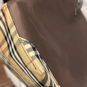 Auth BURBERRY BLUE LABEL Tote Bag Nova Check Brown Nylon Black Leather thumbnail 8