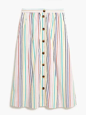 J. Crew Stripe Colorful Midi Skirt Size M thumbnail 1