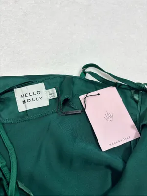 Hello Molly Deep Green Satin Cowl Mini Slip Dress Forest green thumbnail 5