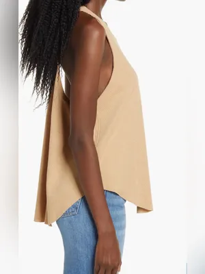 Free People We the Free Neutral Cottage Core Cool It Thermal Knit Tank- medium thumbnail 4