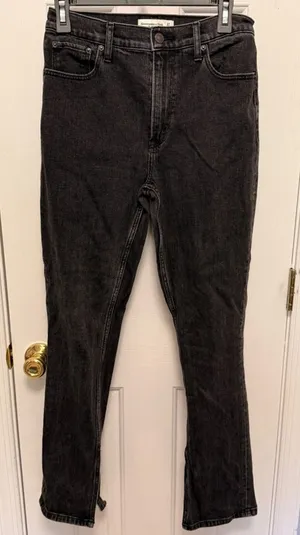Abercrombie Black Indie Sleaze Grunge The Skinny High Rise Jeans Y2K 27/4 thumbnail 1