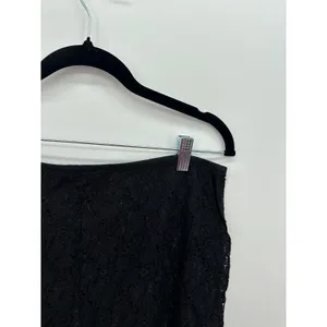 Jaclyn Smith Black Floral‎ Whimsigoth Y2K Coquette Lace Pencil Skirt Sz L Dark Romantic thumbnail 5