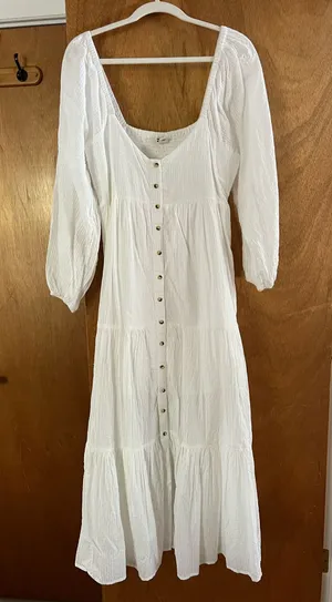 Billabong white beach flowy dress  thumbnail 1